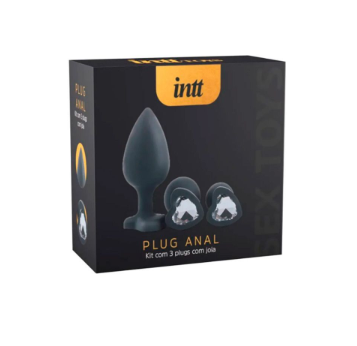 Plug anal em formato de coração kit com 3 tamanhos: P, M, G