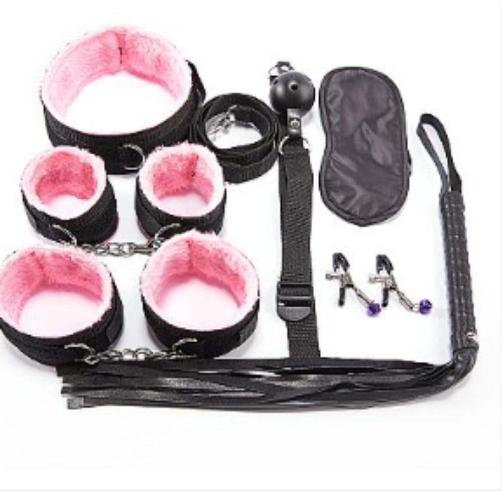 Kit Sado Bondage Rosa / Preto