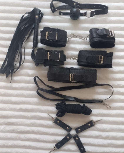 Kit sado completo cordas + chicote + venda