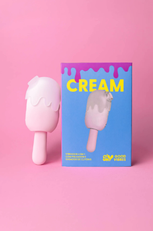 Cream Vibrador 4 em 1 com Sugador e Pulsador de Clitóris