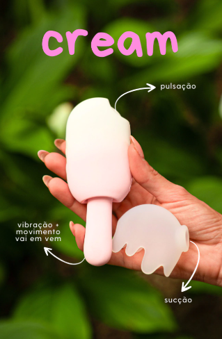 Cream Vibrador 4 em 1 com Sugador e Pulsador de Clitóris