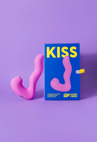 Kiss Sugador e Vibrador 3 em 1 + Hidratante Gel Berry Bites de Brinde