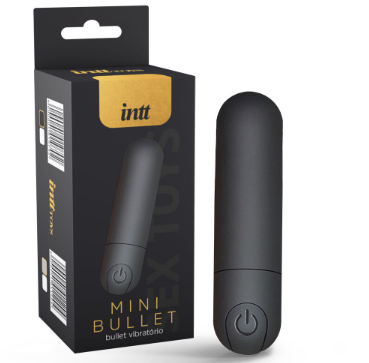 Mini bullet recarregável com 10 modos de vibração preto - Intt