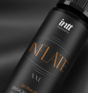 Inflate gel masculino com efeito quente e sensação de inchaço