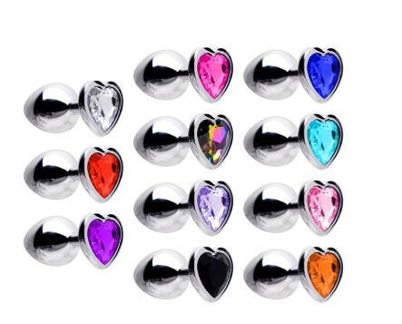Plug Anal Aço Coração M 8 X 3,4Cm