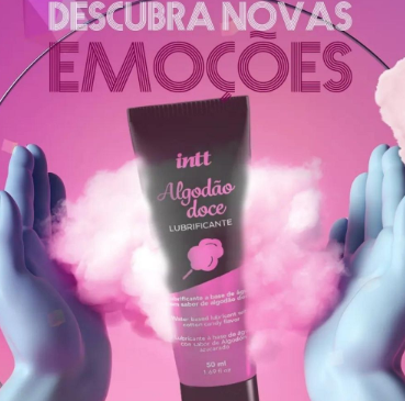 Lubrificante corporal com aroma de algodão doce 50ml - Lubrifica e protege