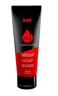 Lubrificante corporal hot morango com efeito quente e aroma de morango 50ml
