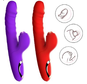 Vibrador de Ponto G e clitóris com Tapping