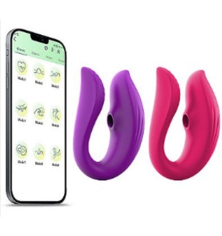 Match vibrador de casal sugador e com controle - Lilas
