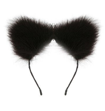 Kit - Rabo de Coelho com Tiara de Orelhas - Grampos para os seios em Metal e Gargantilha