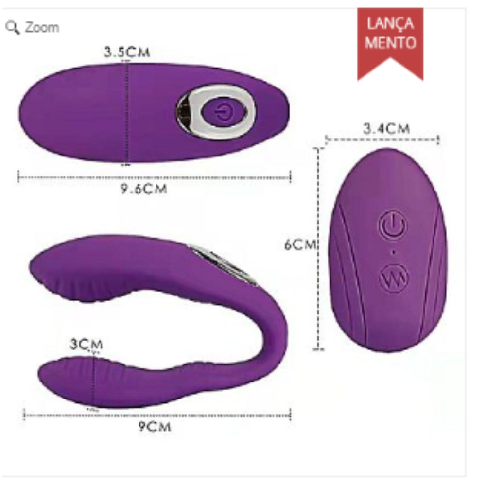 Vibrador de Casal com controle Remoto - Clipes pepeka