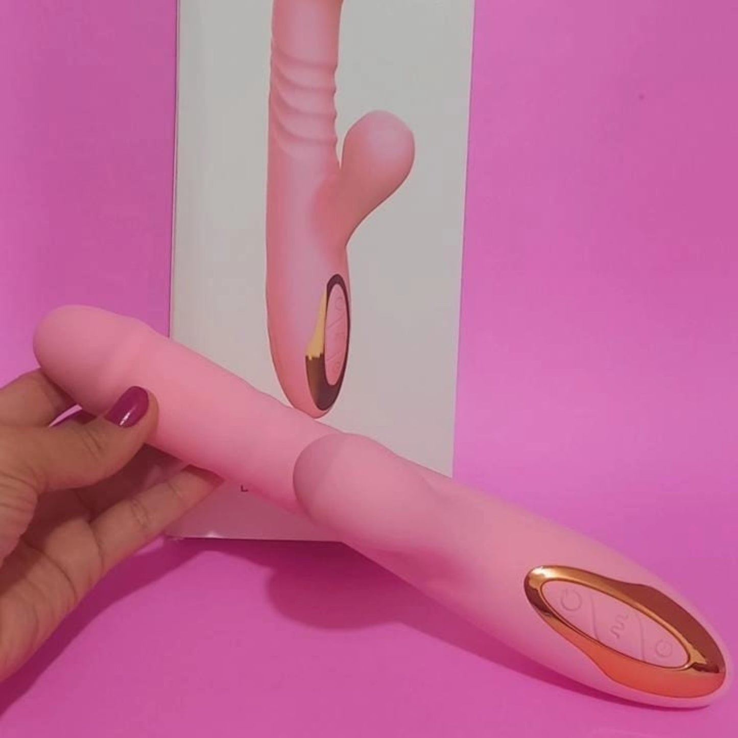 Lick rabbit vibrador— o prazer que vem, pulsa e lambe - Cor Vermelha
