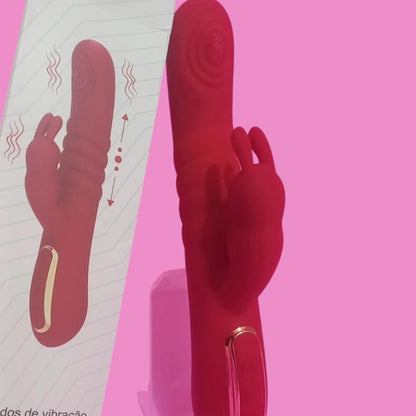 Lick rabbit vibrador— o prazer que vem, pulsa e lambe - Cor Vermelha
