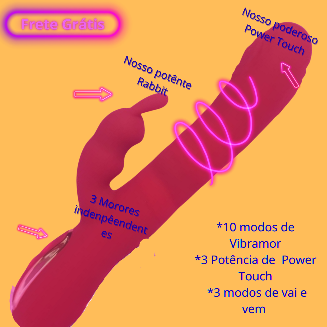 Kiara rabbit vibrador— o prazer que vem, pulsa e lambe - Cor Vermelha