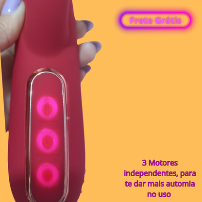 Kiara rabbit vibrador— o prazer que vem, pulsa e lambe - Cor Vermelha